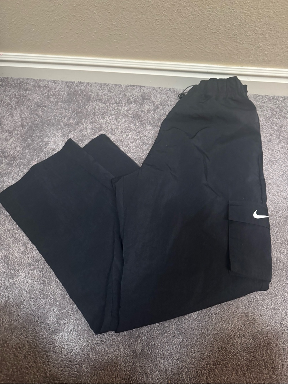 Nike Black Women's Cargo Joggers with Swoosh